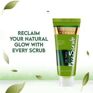 Jovees Detan Face Scrub With SPF | Black Plum, Walnut & Turmeric | All Skin Types