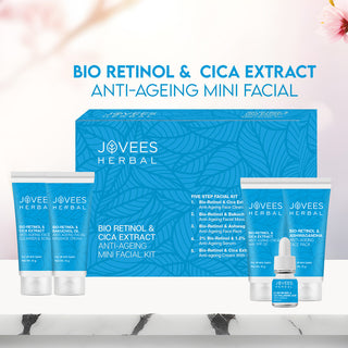 Jovees Bio Retinol & Cica Extract Anti-Ageing Mini Facial Kit For Signs of Ageing, Wrinkles, Fine Lines & Dark Spots