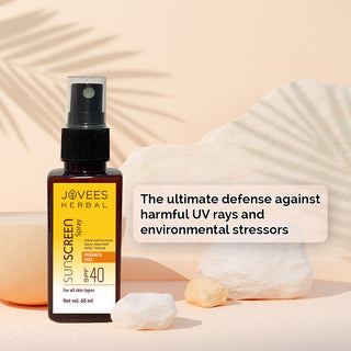 Jovees Herbal Sunscreen Spray SPF 40 | UVA + UVB Protection For Men & Women, All Skin Types