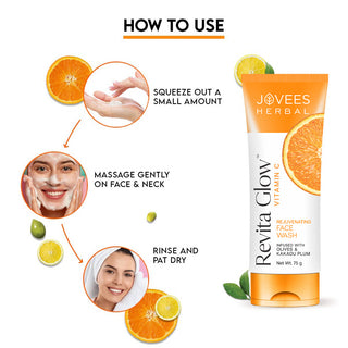 Jovees Revita Glow Vitamin C Face Wash With Olives & Kakadu Plum For Hyperpigmentation And Uneven Skin Tone