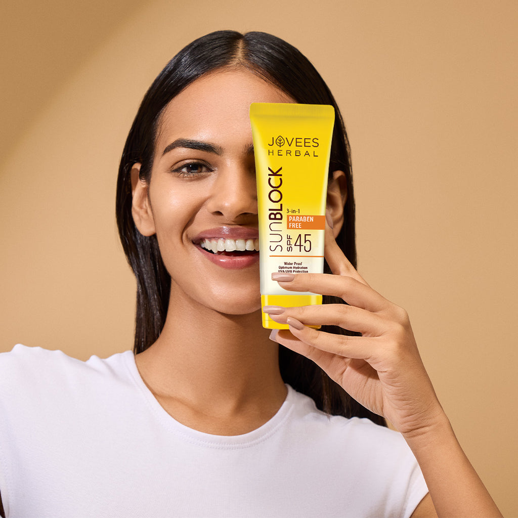 Jovees Sun Block Sunscreen SPF 45 | UVA/UVB Protection | Lightweight ...