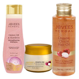 Jovees Hair Care Combo | Organic Hair Oil 100ml, Onion Oil & Bamboo Strengthening Shampoo 300ml and Onion Hair Spa Masque 200gm