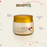 Jovees Hair Care Combo | Organic Hair Oil 100ml, Onion Oil & Bamboo Strengthening Shampoo 300ml and Onion Hair Spa Masque 200gm