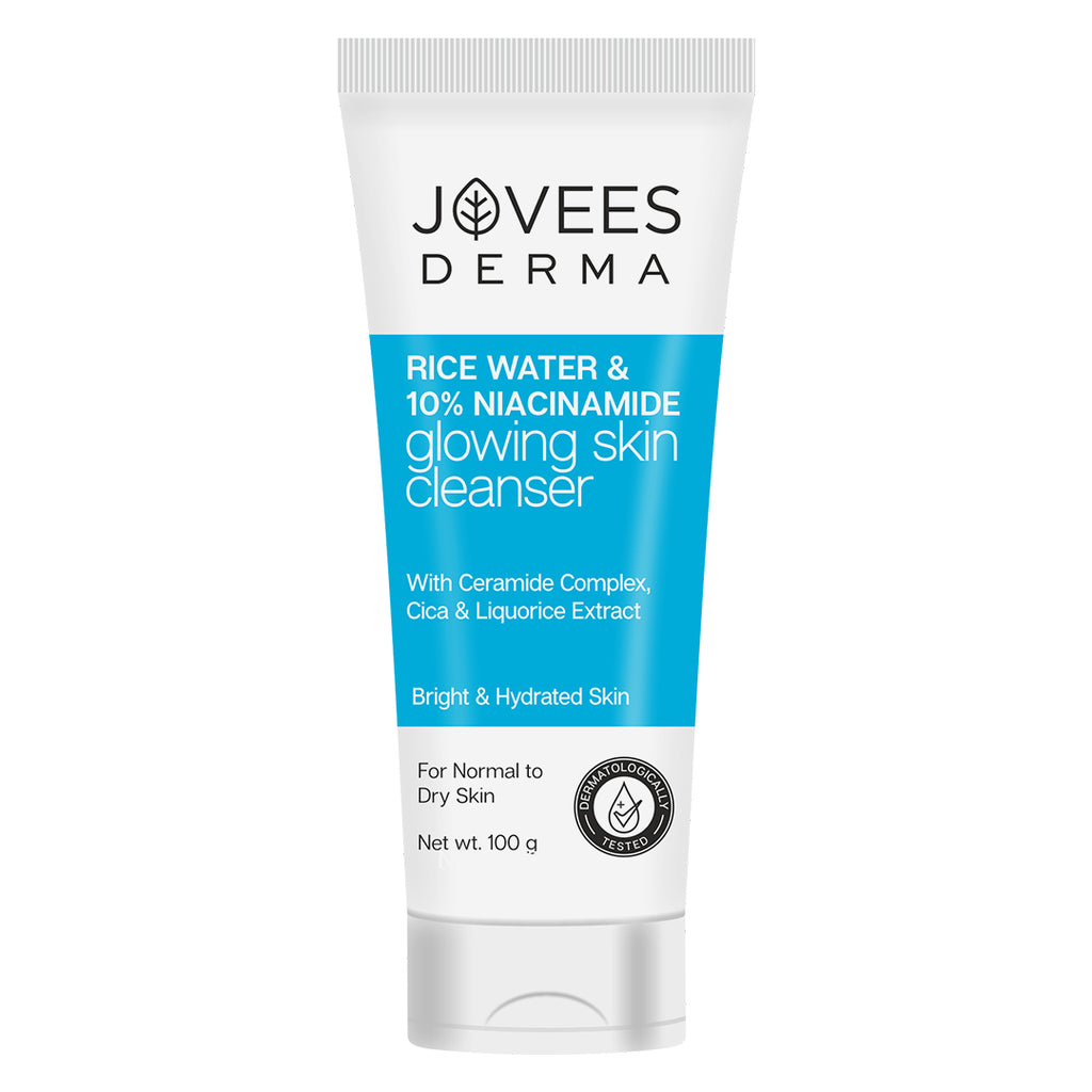 Jovees Derma Rice Water & 10% Niacinamide Glowing Skin Cleanser-100 g ...