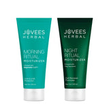 Jovees Hydration Combo Morning Ritual Moisturizer 100ml Prevent Dark Spots & Night Ritual Moisturizer 100ml Skin Renewal & Anti Aging | For All Skin Types Set Of 2