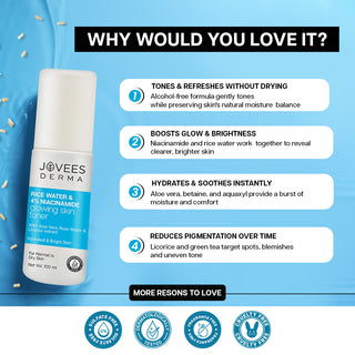 Jovees Derma Rice Water & 4% Niacinamide Glowing Skin Toner-100 ml
