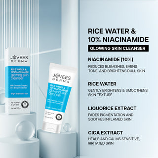 Jovees Derma Rice Water & 10% Niacinamide Glowing Skin Cleanser-100 g