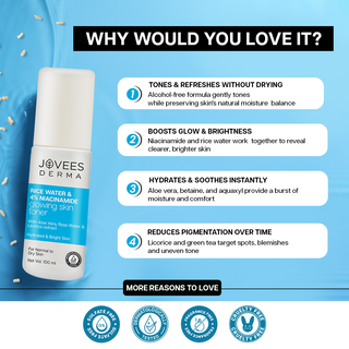 Jovees Derma Rice Water & 4% Niacinamide Glowing Skin Toner-100 ml
