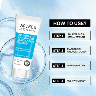 Jovees Derma Rice Water & 10% Niacinamide Glowing Skin Cleanser-100 g