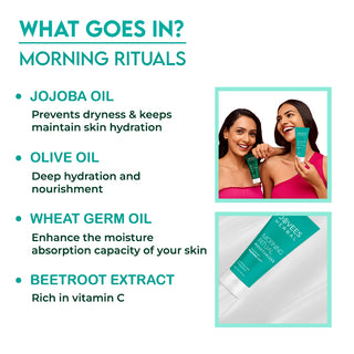 Jovees Hydration Combo Morning Ritual Moisturizer 100ml Prevent Dark Spots & Night Ritual Moisturizer 100ml Skin Renewal & Anti Aging | For All Skin Types Set Of 2