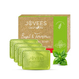 Anti-Acne & Pimple Soap with Basil & Turmeric | De Tan Soap for Men & Women | Helps in Oil Control & Deep Cleansing | Fight Pimples & Promote Clear, Glowing Skin | For All Skin Type