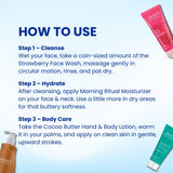 Jovees Nourish & Glow Hydration Combo – Strawberry Face Wash-120ml, Morning Ritual Moisturizer-100ml & Cocoa Butter Body Lotion-500ml