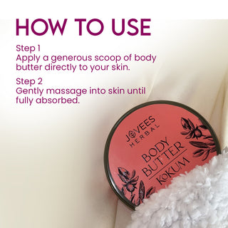 Jovees Kokum Body Butter For Dry & Rough Skin | Deep Nourishment, Non-Sticky